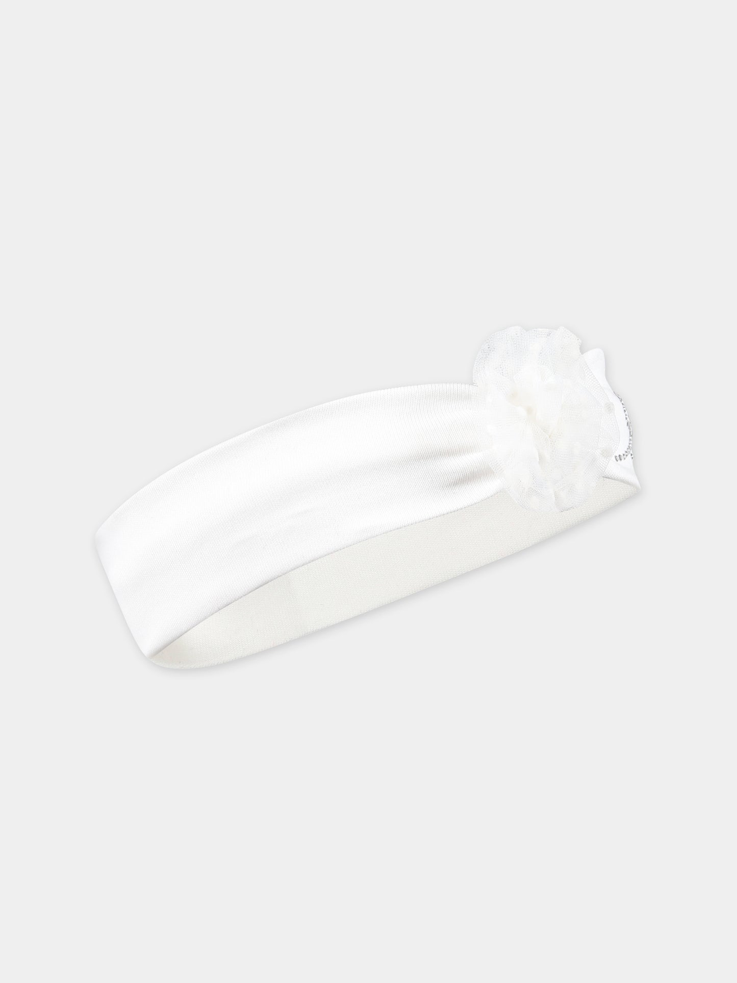 Fascia bianca per neonata con logo,Blumarine Baby,IF3175 10602