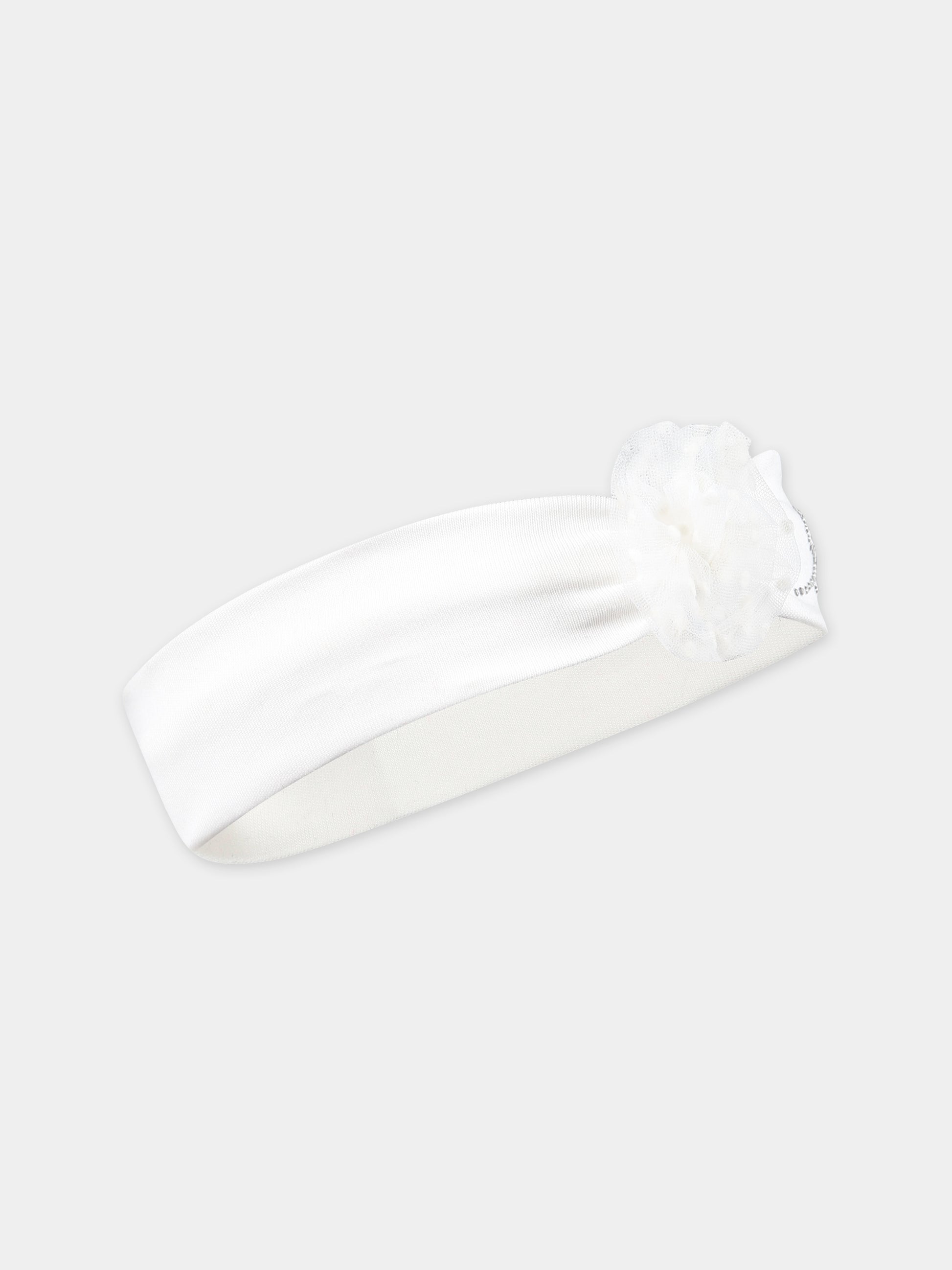 Fascia bianca per neonata con logo,Blumarine Baby,IF3175 10602