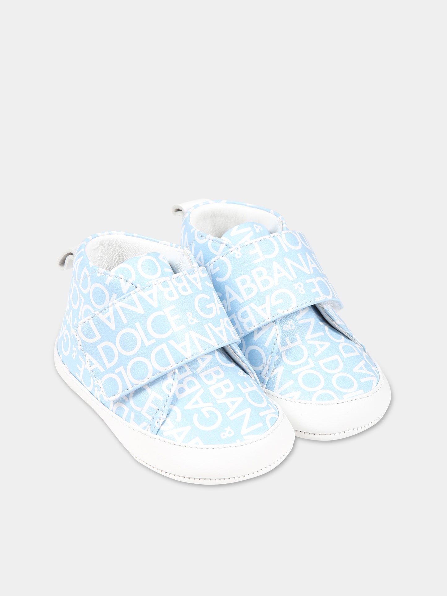 Sneakers celesti per neonato con logo,Dolce & Gabbana Kids,DK0130 AX179 HCXCA
