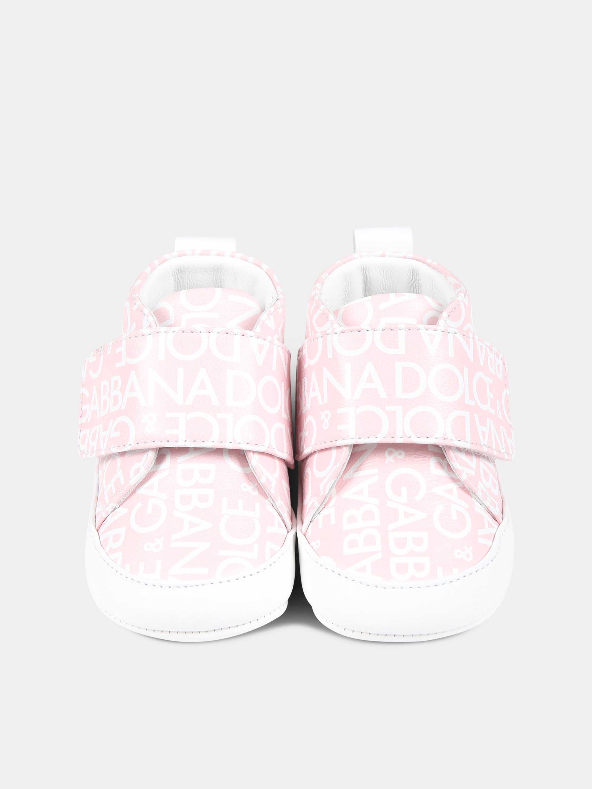 Sneakers rosa per neonata con logo,Dolce & Gabbana Kids,DK0130 AX179 HFXCA