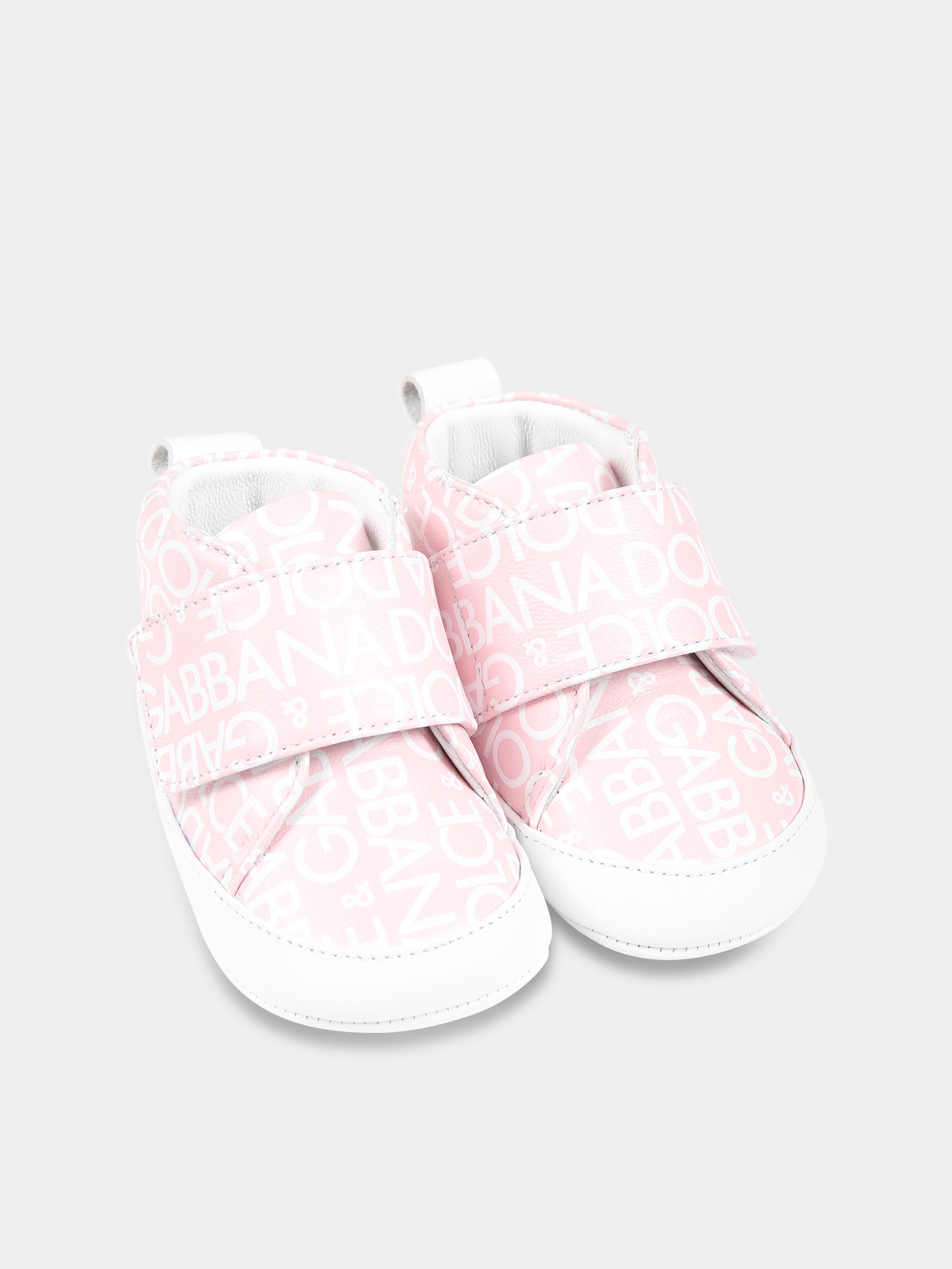 Sneakers rosa per neonata con logo,Dolce & Gabbana Kids,DK0130 AX179 HFXCA