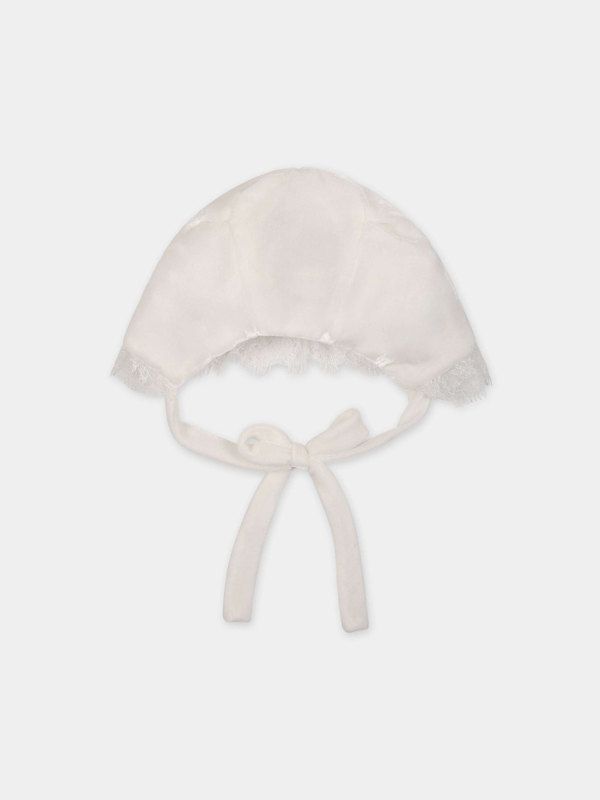 Cappello bianco per neonata,La Stupenderia,CBCP54V75