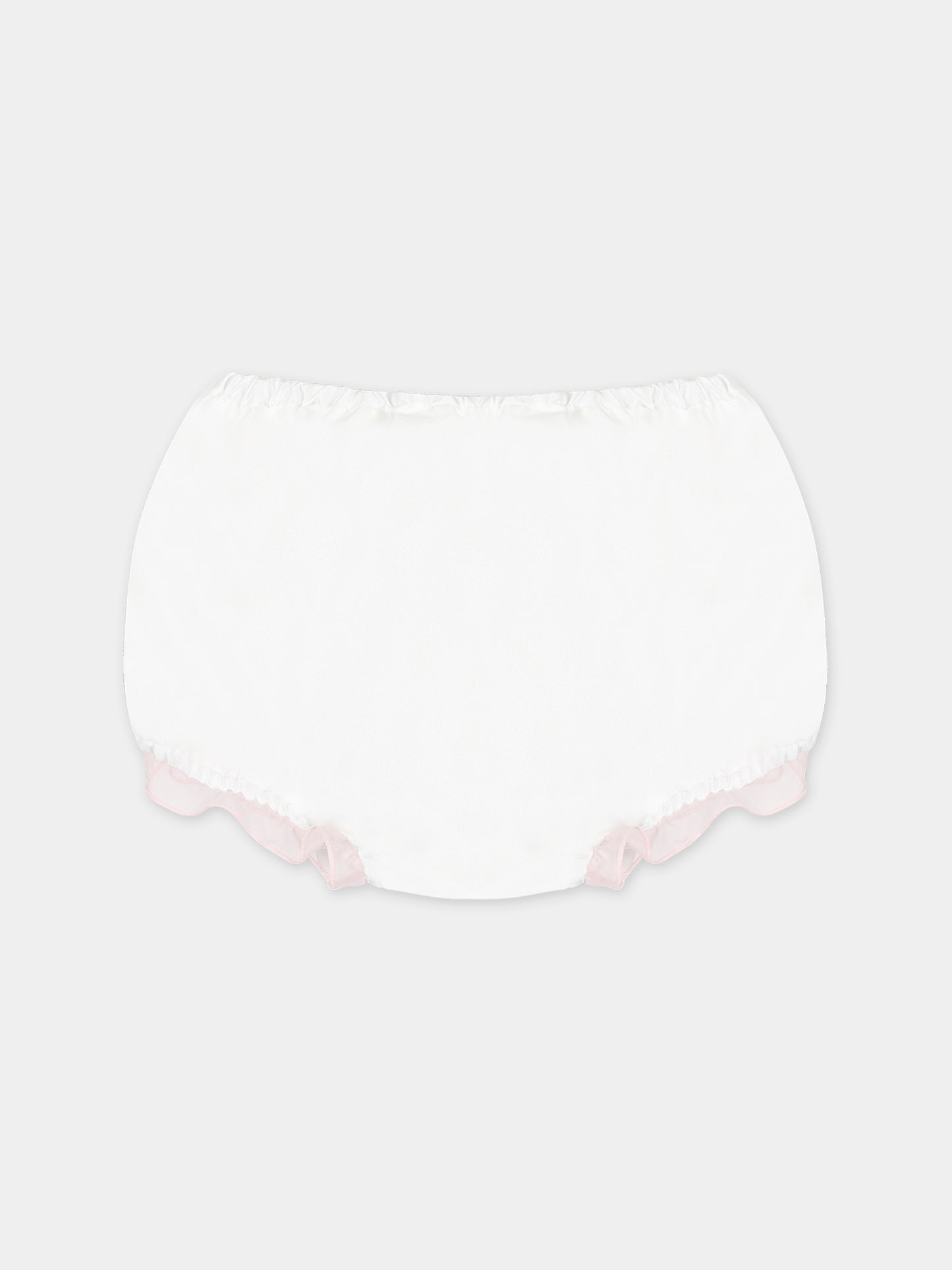 Vestito bianco per neonata con fiori ricamati,La Stupenderia,CBAB56O03