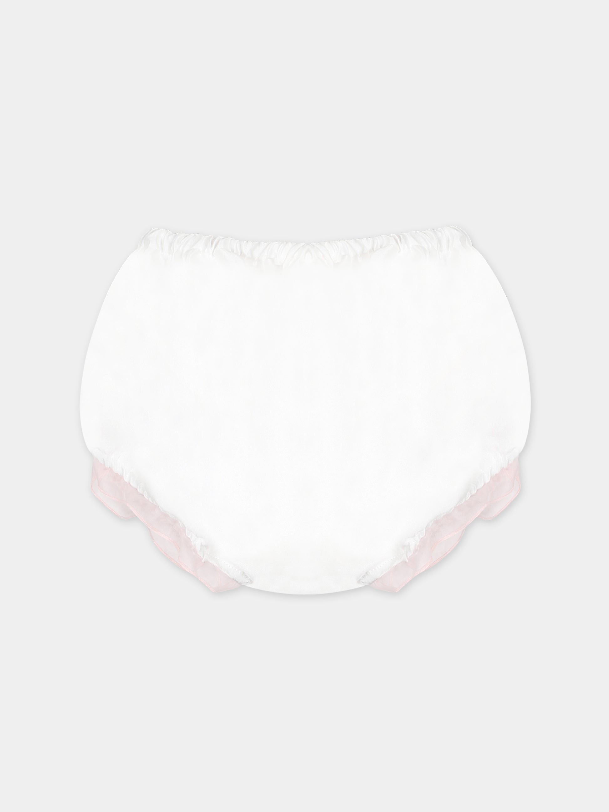 Vestito bianco per neonata con fiori ricamati,La Stupenderia,CBAB56O03