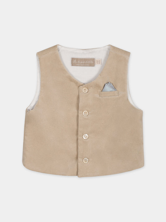 Panciotto beige per neonato,La Stupenderia,CCGL53V65