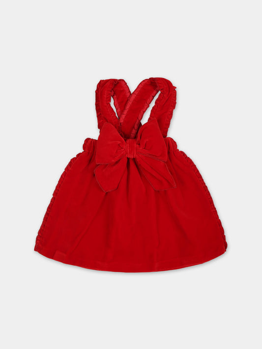 Gonna rossa per neonata con fiocco,La Stupenderia,TBGN52V28