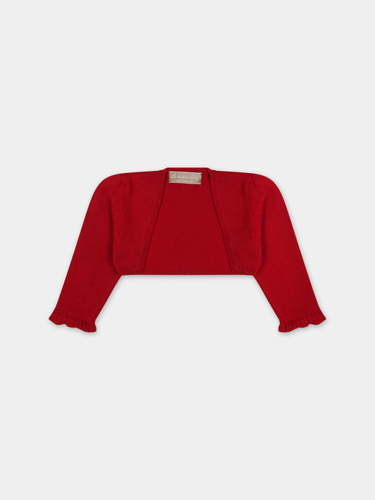 Cardigan rosso per neonata,La Stupenderia,WCSP62826