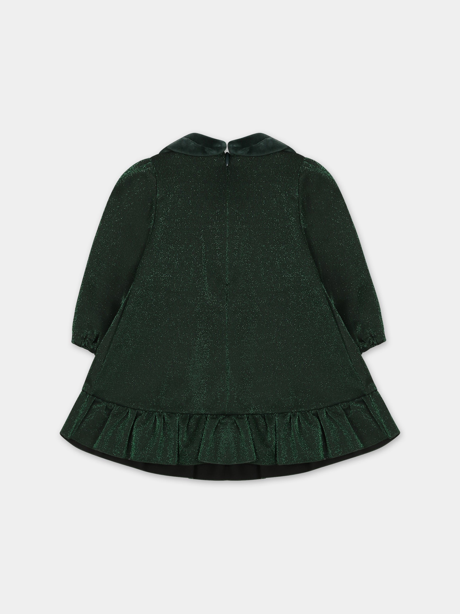 Vestito verde per neonata con fiocco,La Stupenderia,TCAB62M38