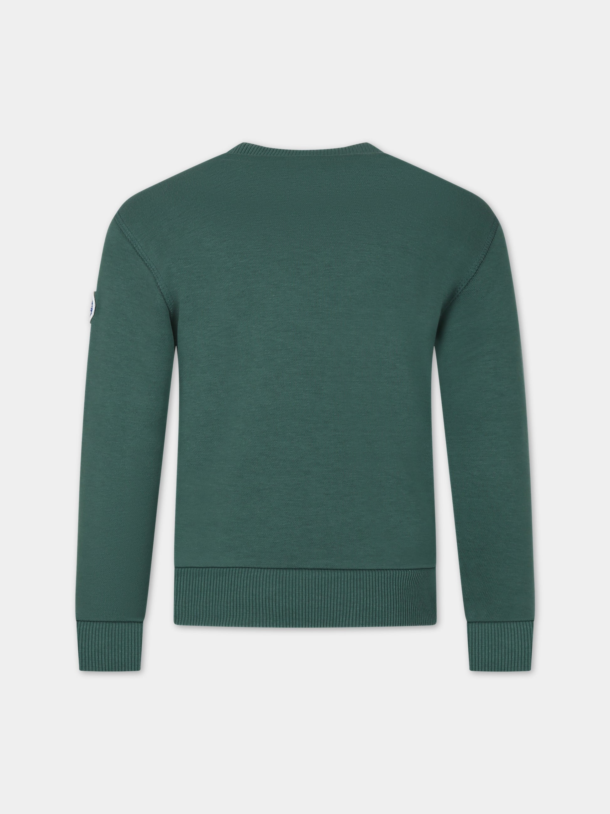 Felpa verde per bambino con logo,North Sails,794428 000 0403