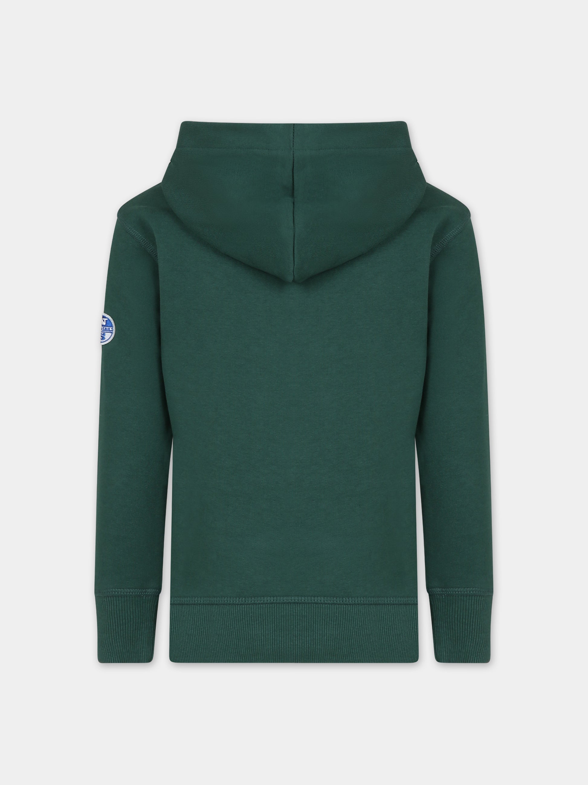 Felpa verde per bambino con logo,North Sails,794430 000 0403