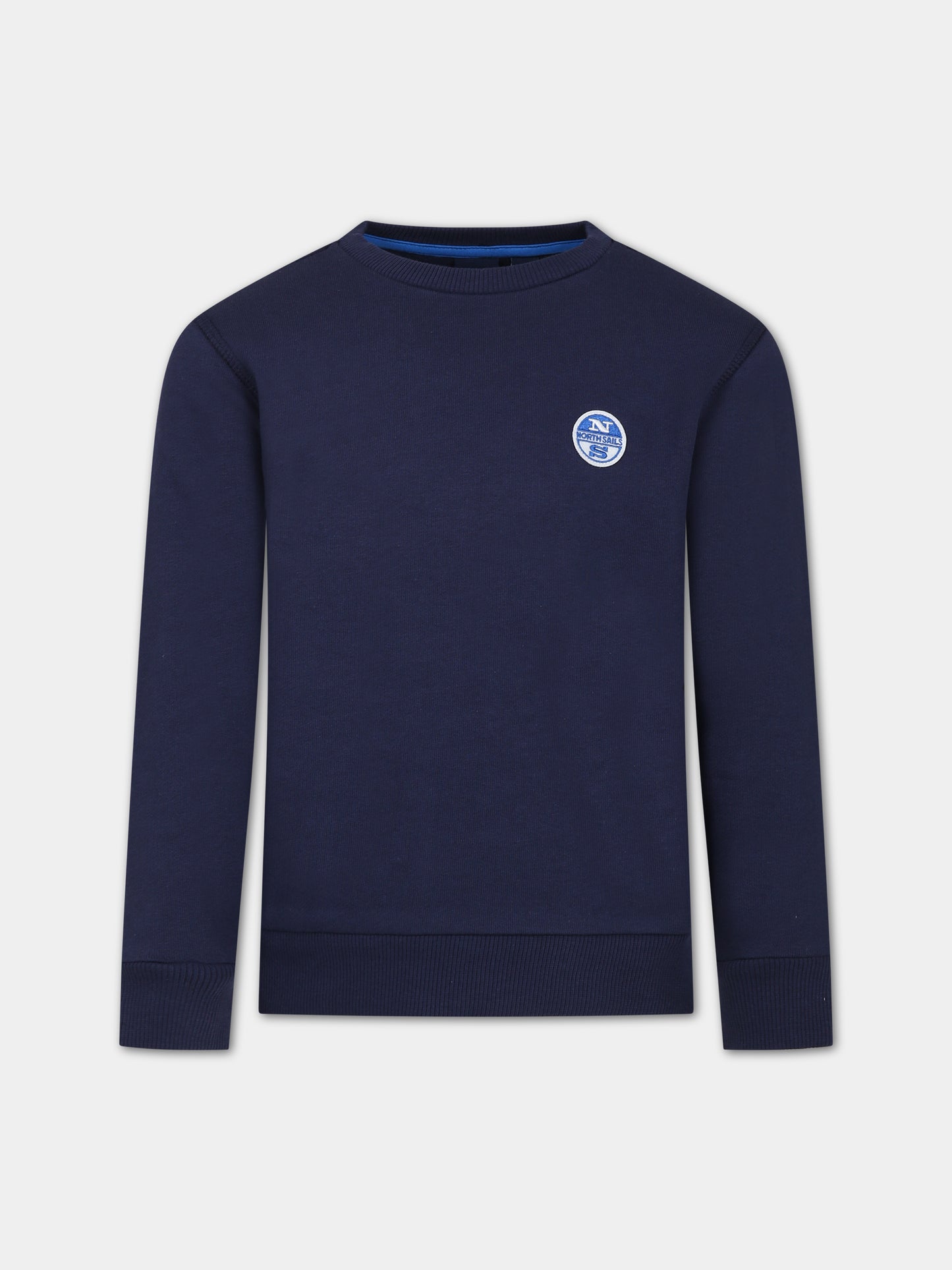 Felpa blu per bambino con patch logato,North Sails,794443 000 0802