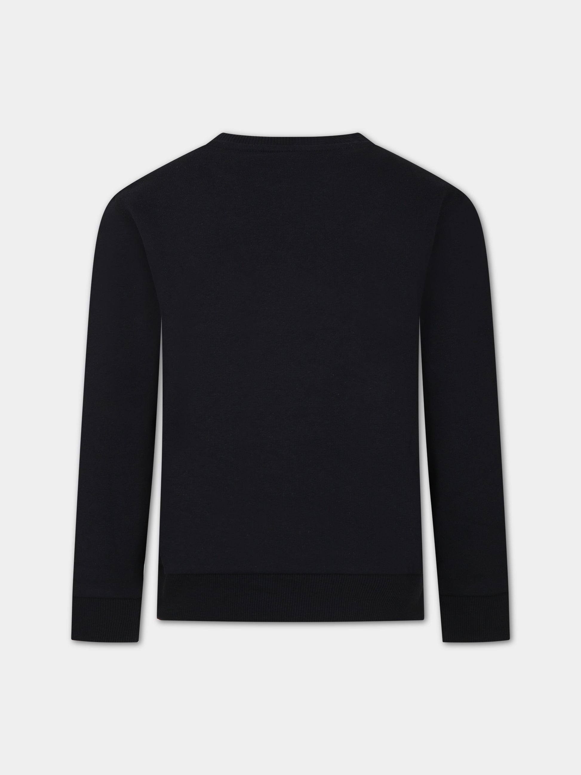 Felpa nera per bambino con patch logato,North Sails,794443 000 0999