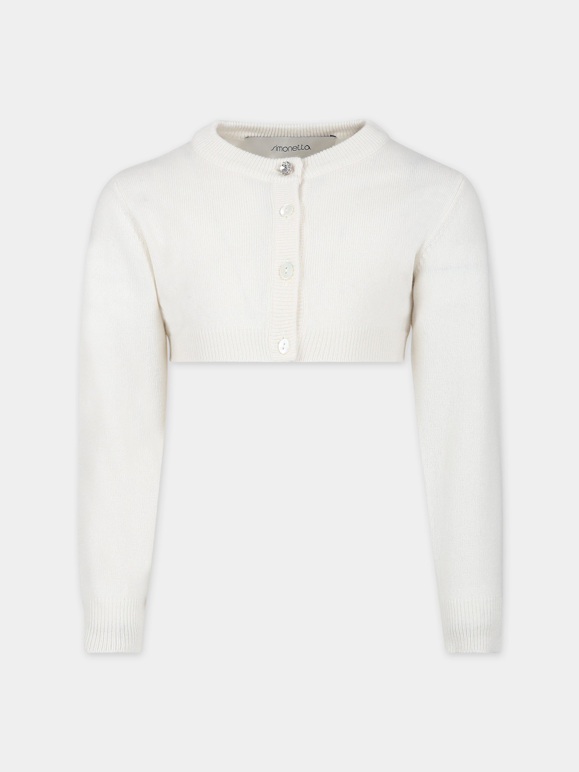 Cardigan avorio per bambina,Simonetta,ST9A80 W0052 101