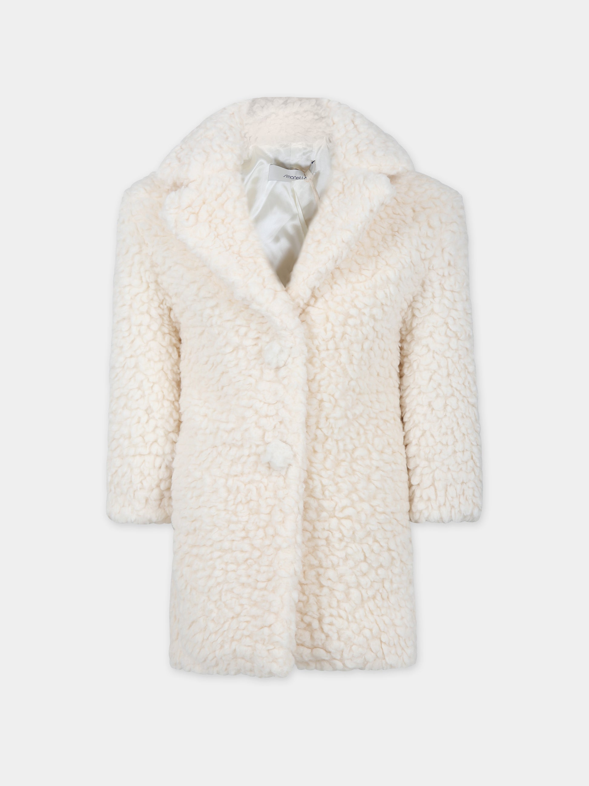 Ecopelliccia avorio per bambina,Simonetta,ST2A70 U0099 102