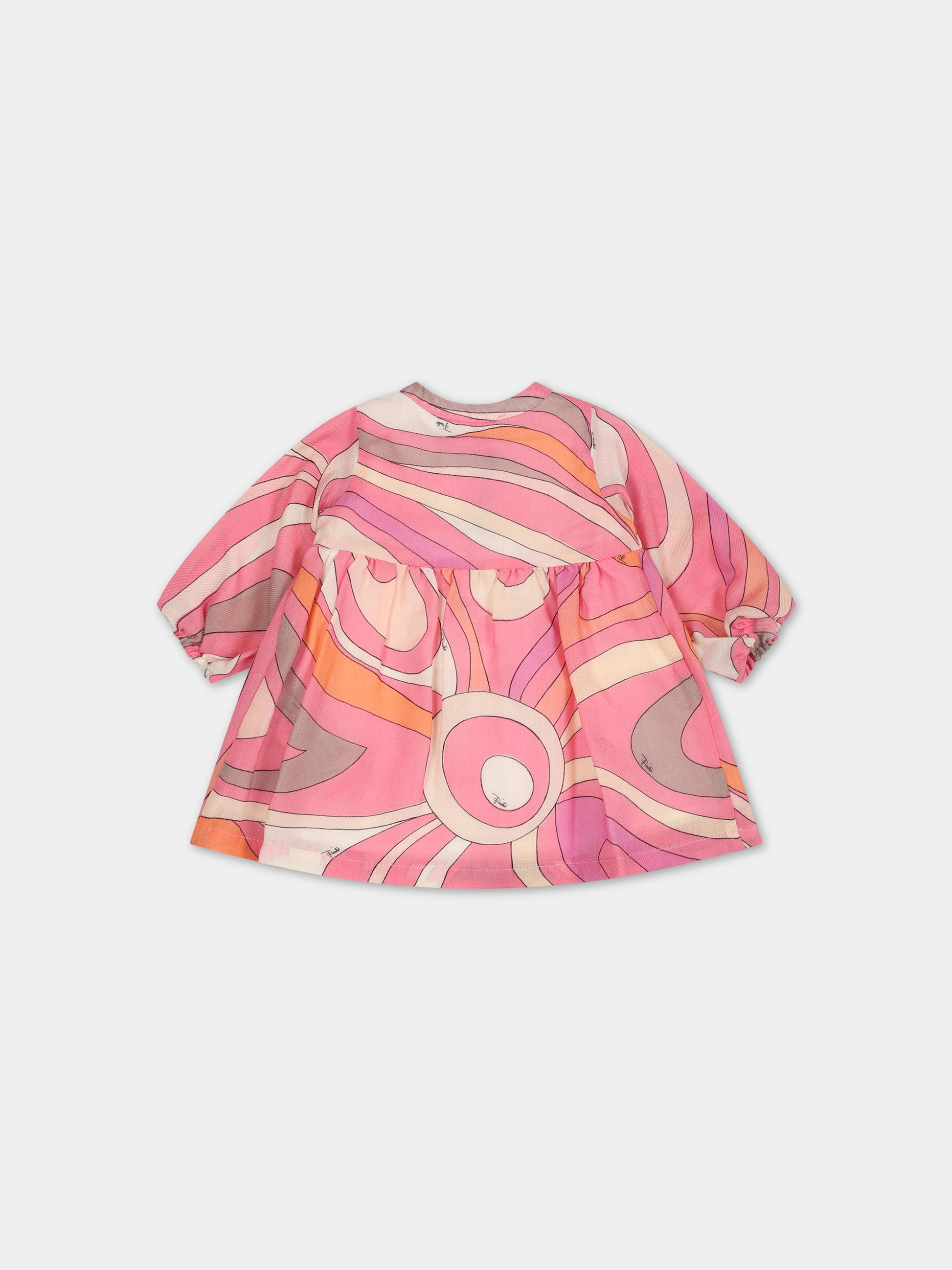 Vestito rosa per neonata con logo,Emilio Pucci Junior,PT1060 P0333 515AR