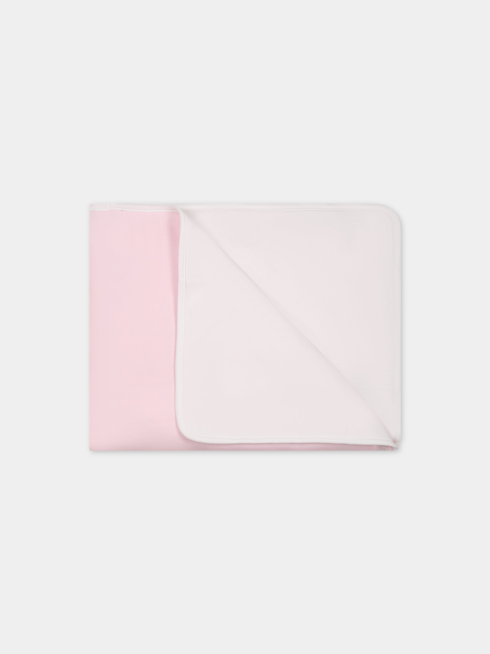 Coperta rosa per neonata con logo,Balmain Kids,BT0660 Z1769 540