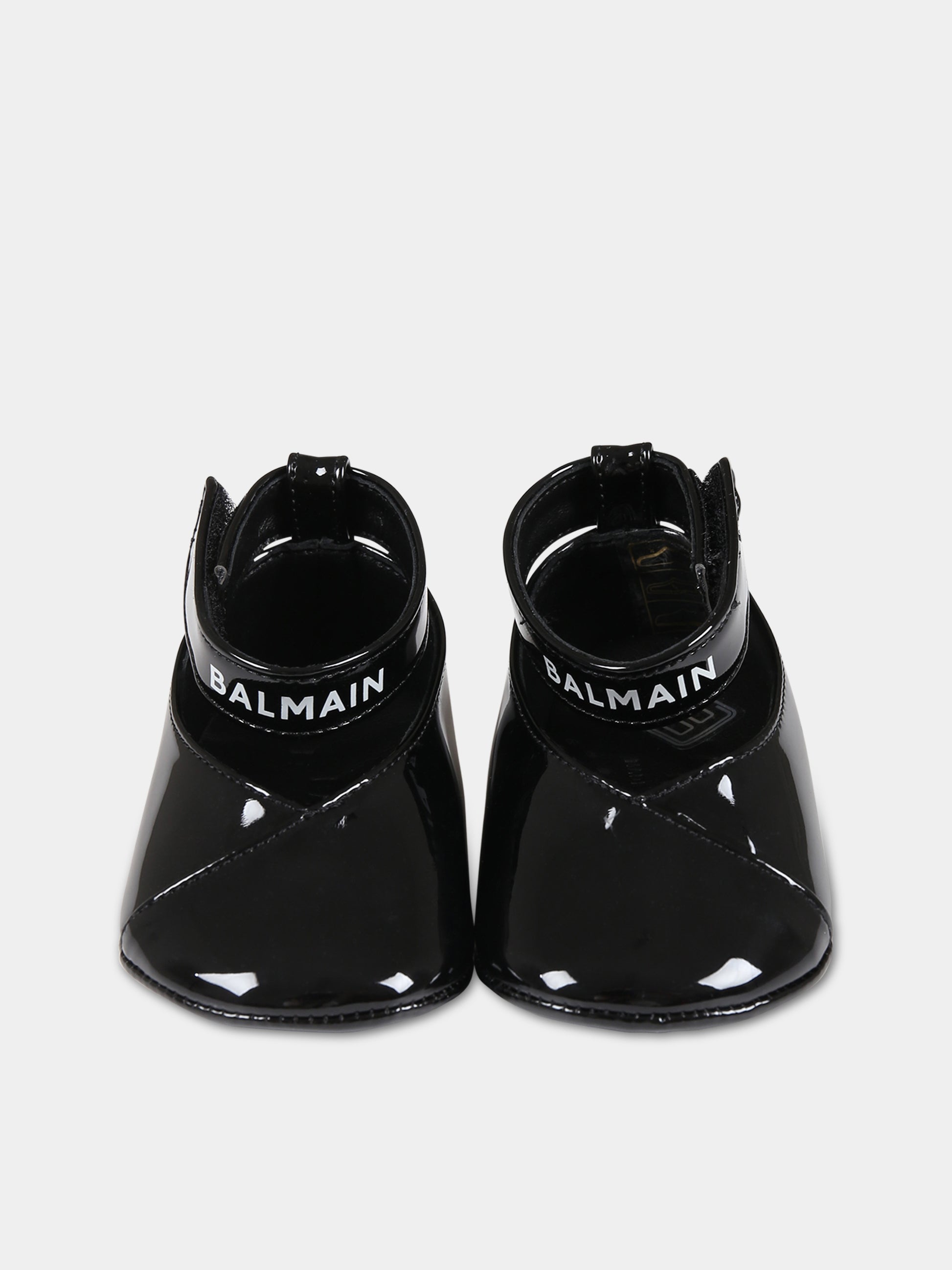 Ballerine nere per neonata con logo,Balmain Kids,BT0016 Z1629 930
