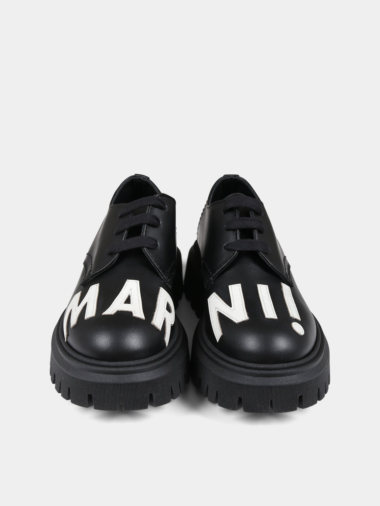 Stringate nere per bambini con logo,Marni Kids,75361 1