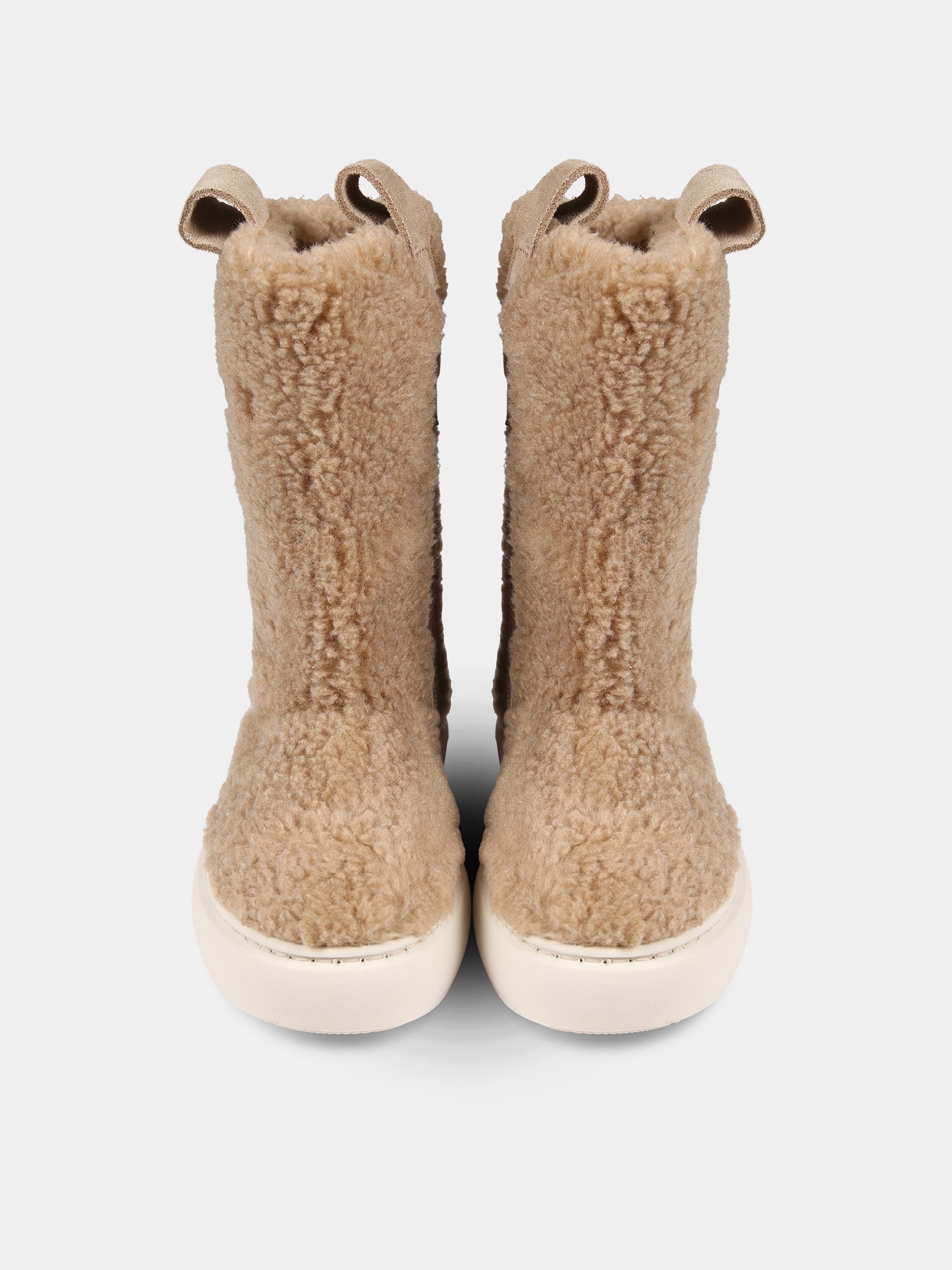 Stivali beige per bambini con logo,Marni Kids,75340 2