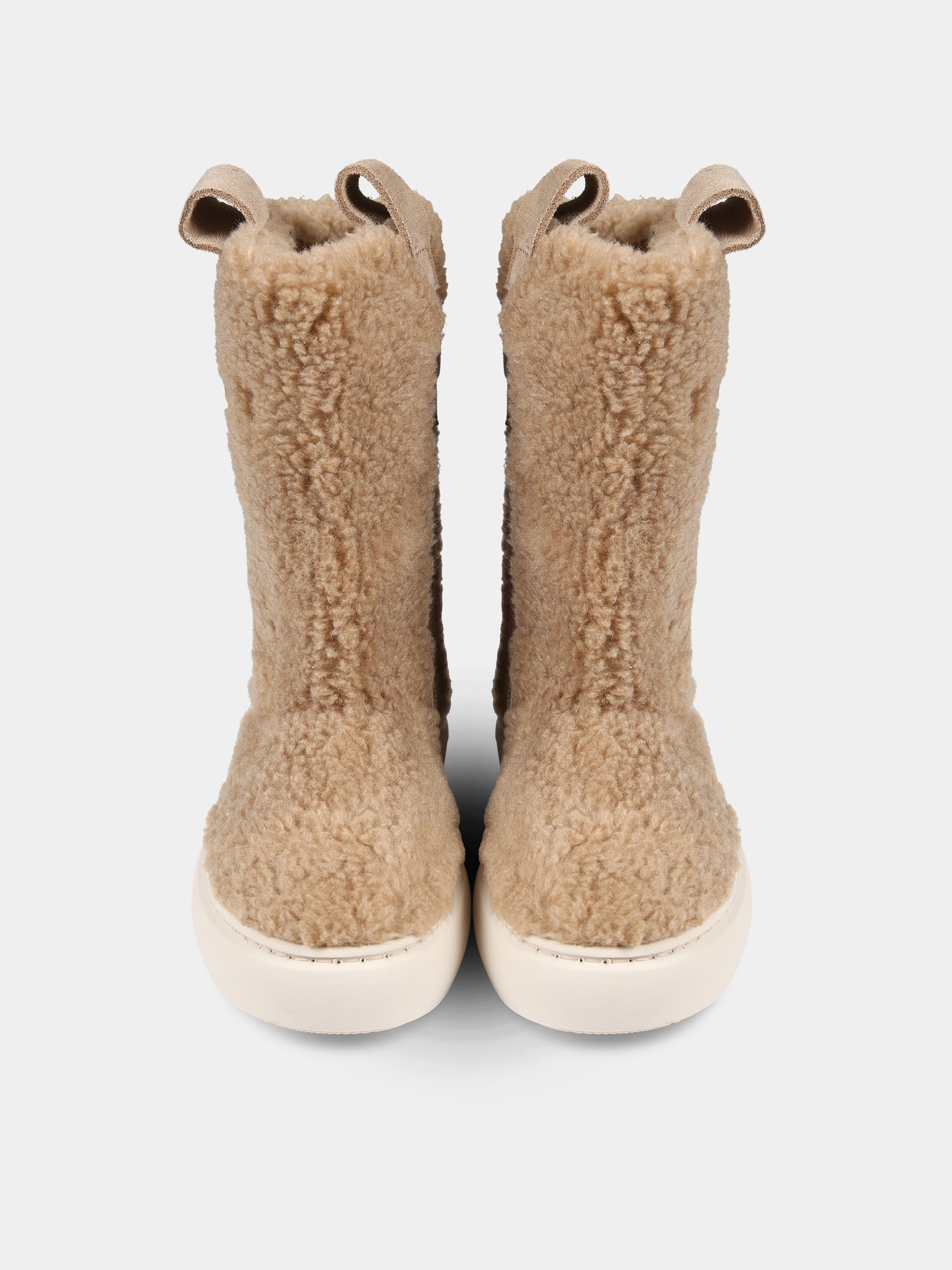 Stivali beige per bambini con logo,Marni Kids,75340 2