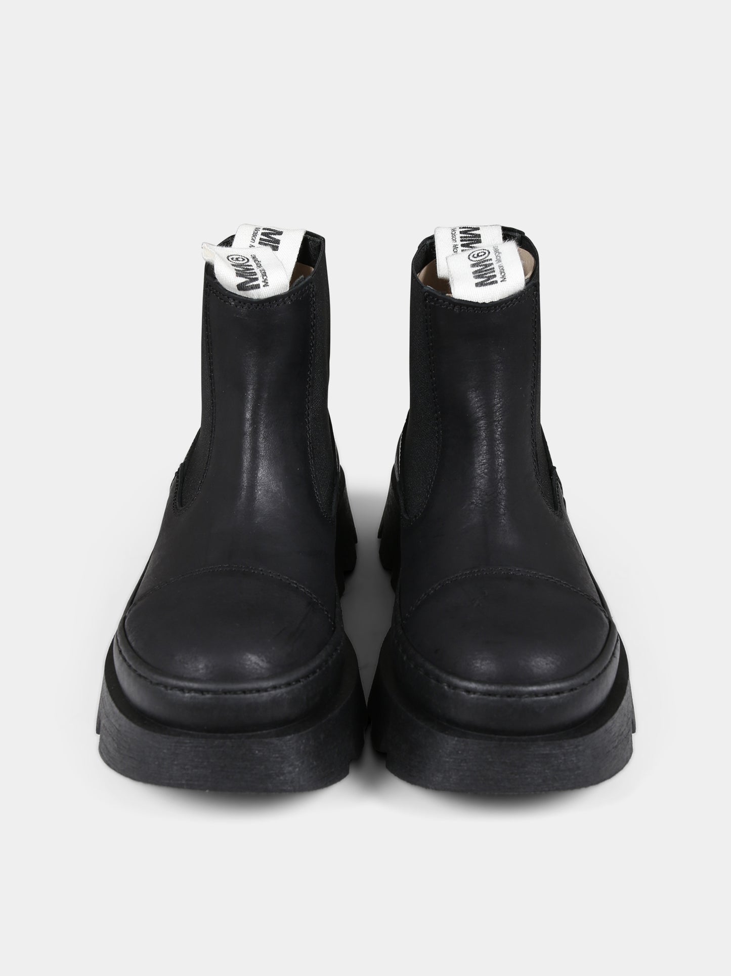 Stivaletti neri per bambini con logo,Mm6 Maison Margiela,75042 1
