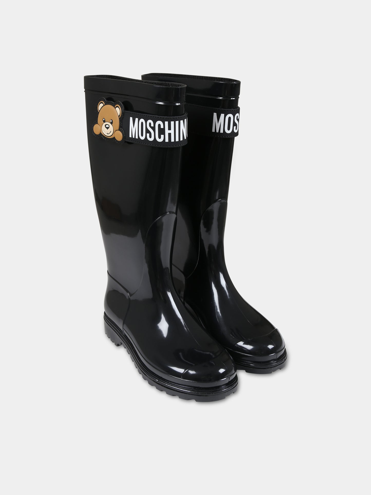 Stivali neri per bambina con Teddy Bear,Moschino Kids,76094 1