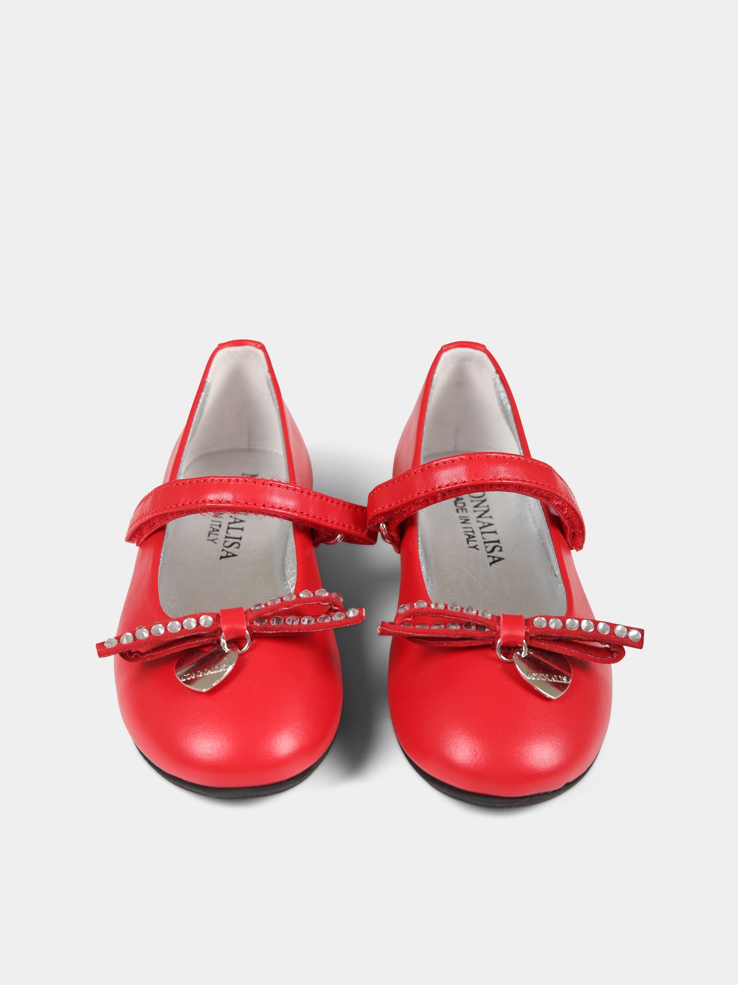 Ballerine rosse per bambina con fiocco,Monnalisa,87B013 2705 0043