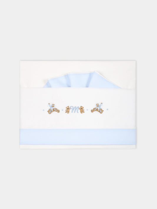 Set bianco per neonato con triciclo e orsetti,Monnalisa,22B002 2074 0152