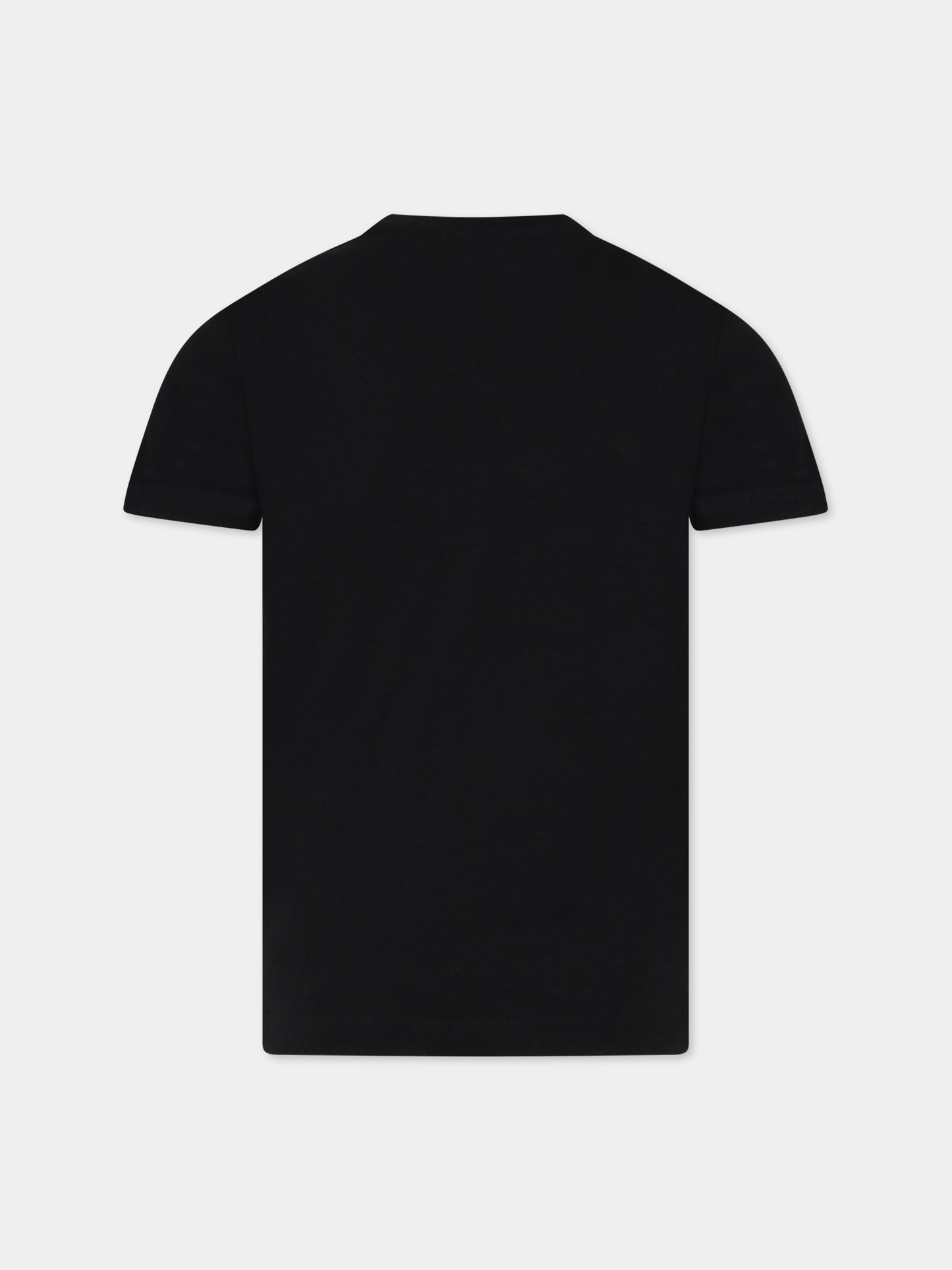 T-shirt nera per bambini con logo e stampa,Dsquared2,DQ2166 D00MV DQ900