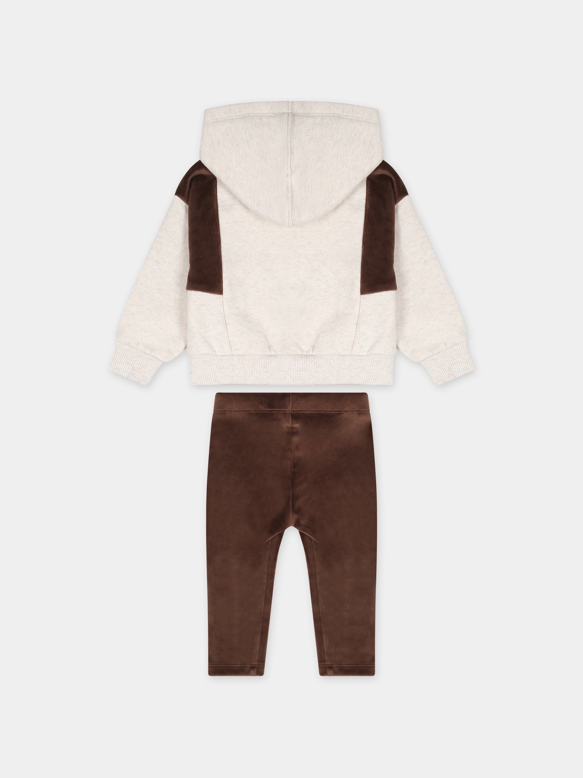 Completo beige per neonata con logo,Nike,16L407 X2O