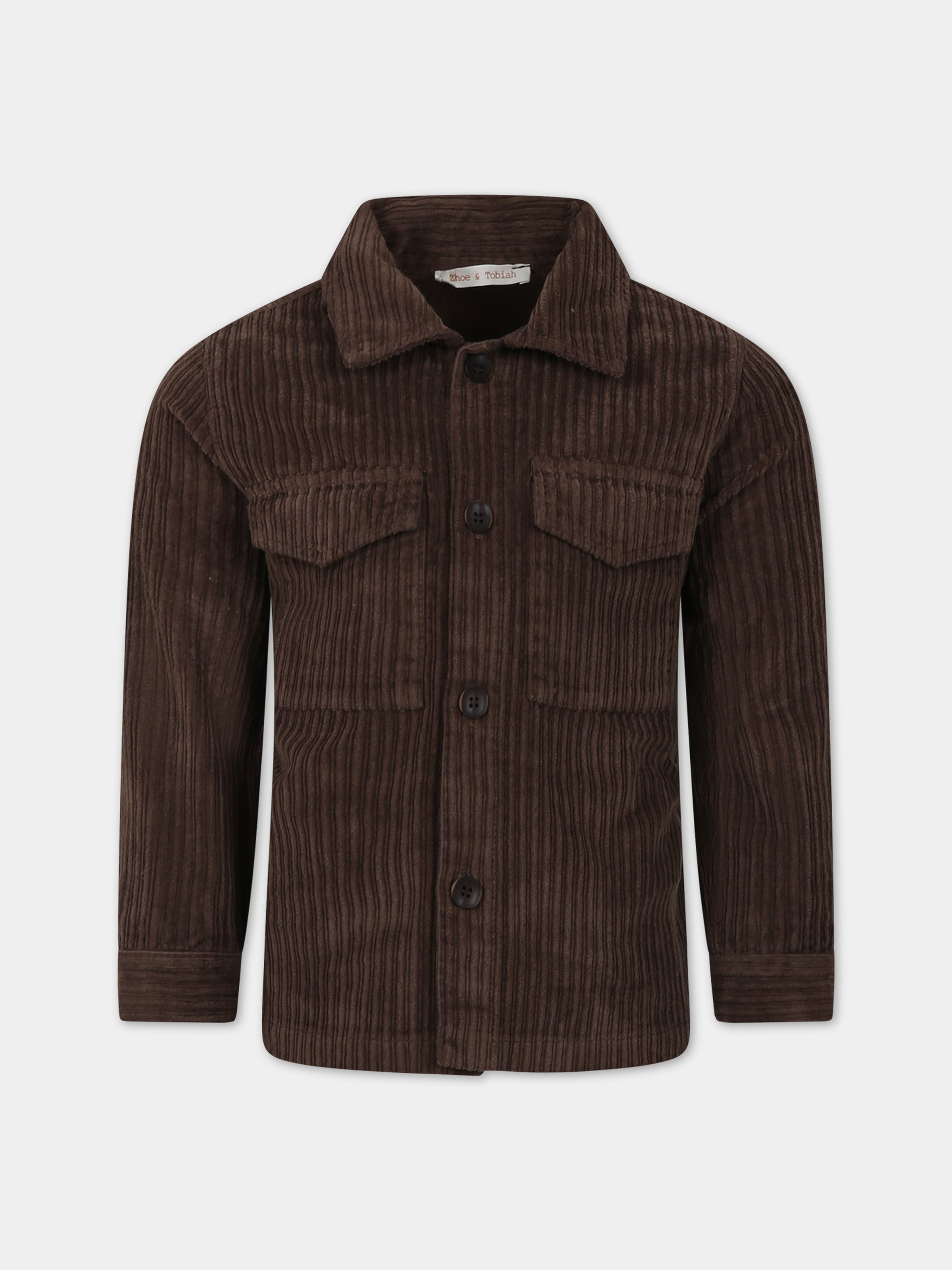 Camicia marrone per bambino,Zhoe & Tobiah,PJS20 36