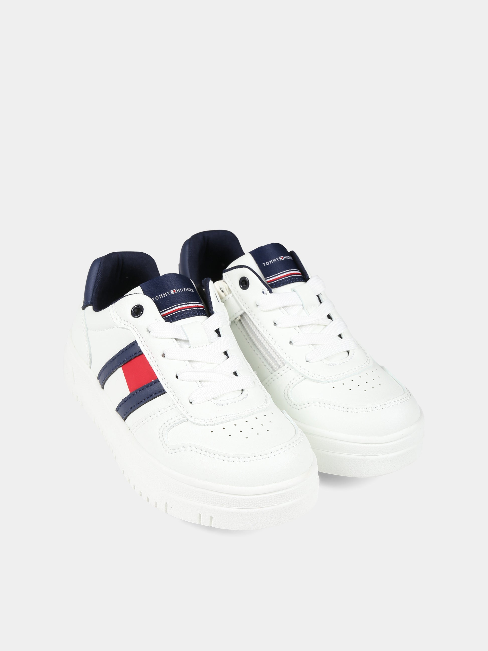 Sneakers bianche per bambino con logo,Tommy Hilfiger Junior,T3X9 33115 1355A473