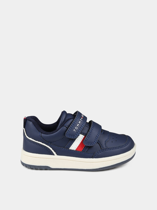 Sneakers blu per bambino con logo,Tommy Hilfiger Junior,T3B9 33101 1355800