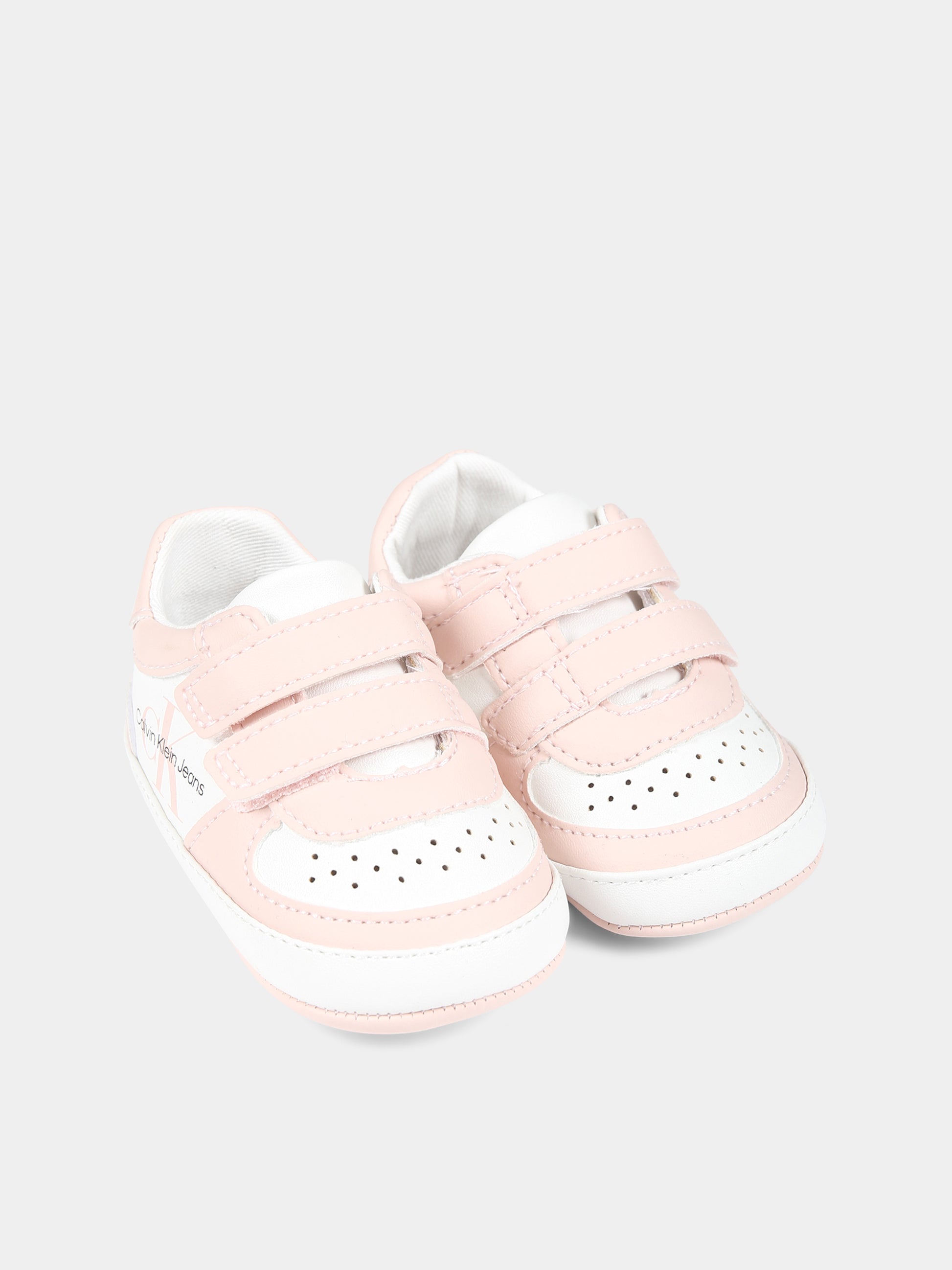 Sneakers rosa per neonata con logo,Calvin Klein Kids,V0A4 80650 1433A477