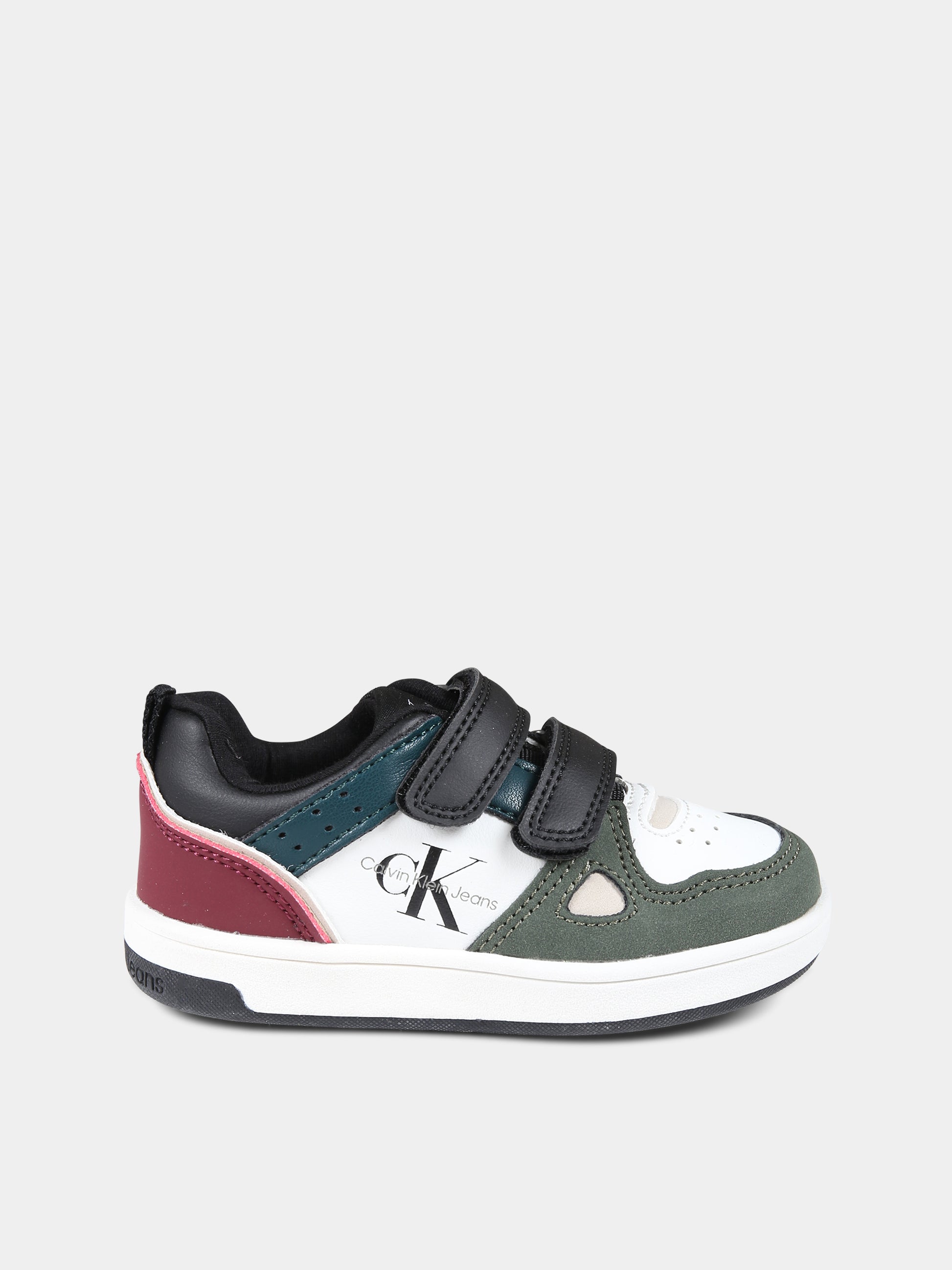 Sneakers bianche per bambino con logo,Calvin Klein Kids,V1B9 80720 1269Y913