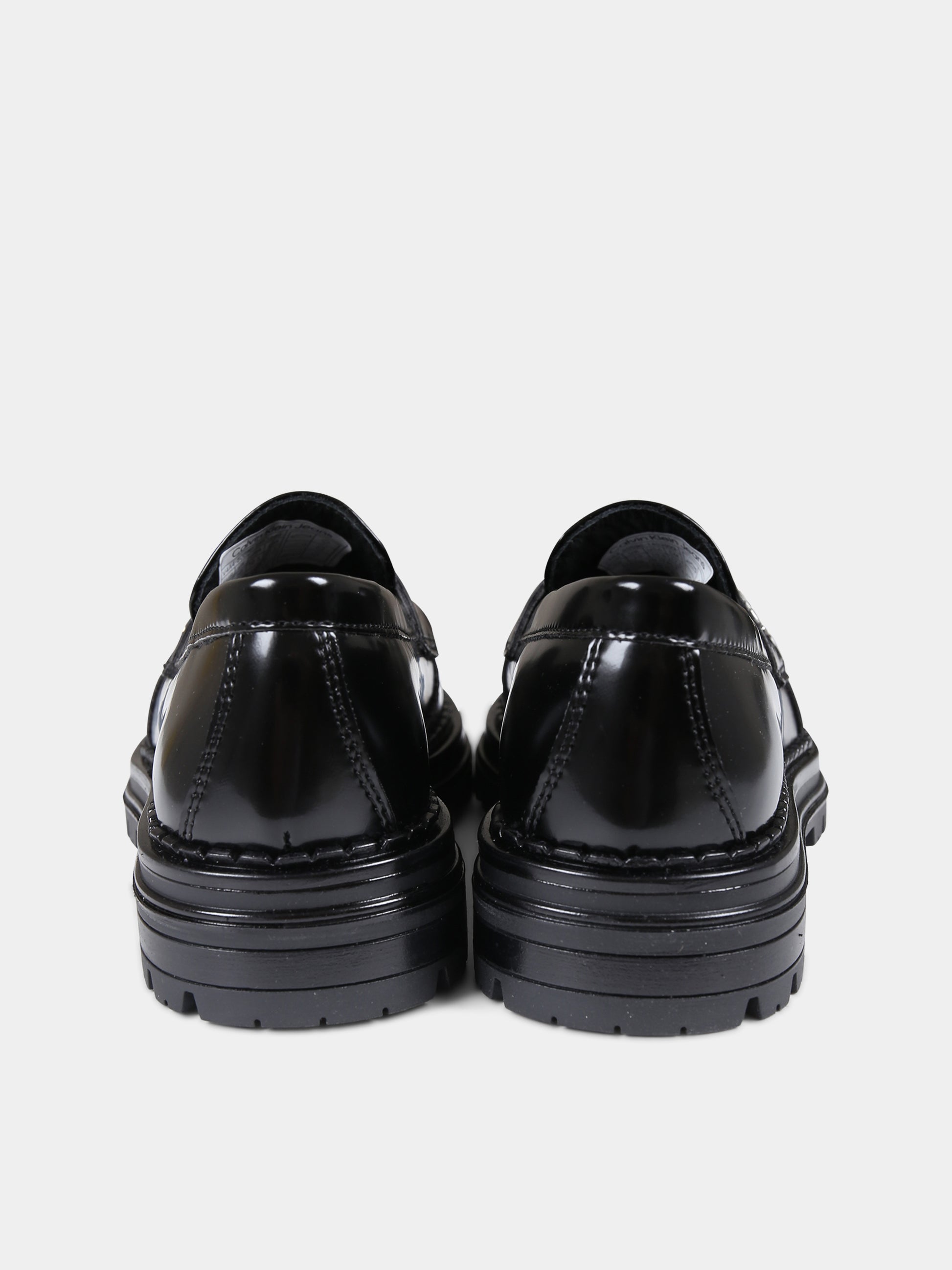 Mocassini neri per bambini con logo,Calvin Klein Kids,V4A4 80696 1453999