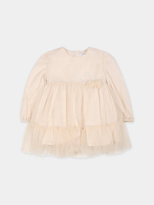 Vestito avorio per neonata con pois,Mayoral,2971 030
