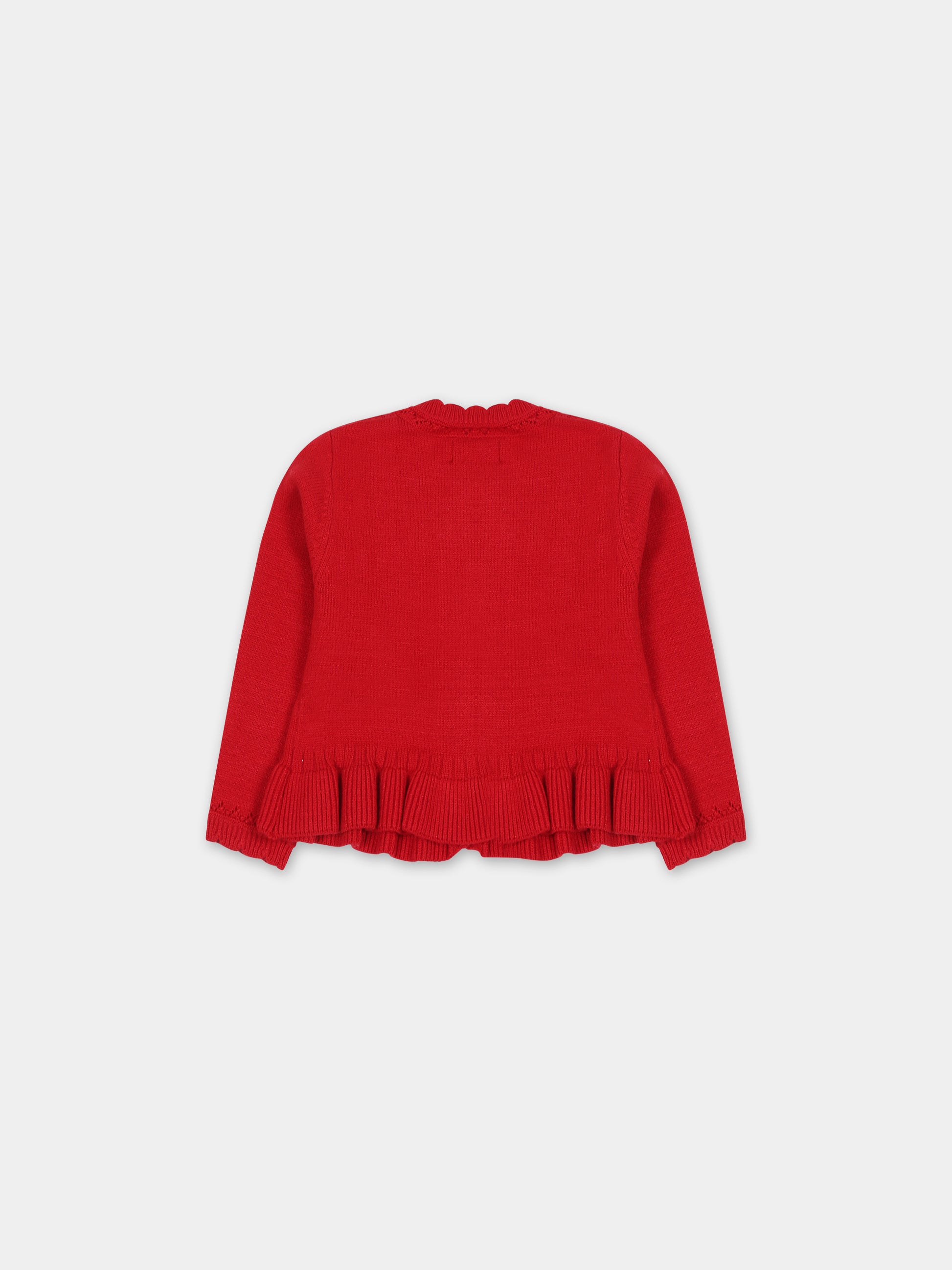 Cardigan rosso per neonata con cuore,Mayoral,2313 042