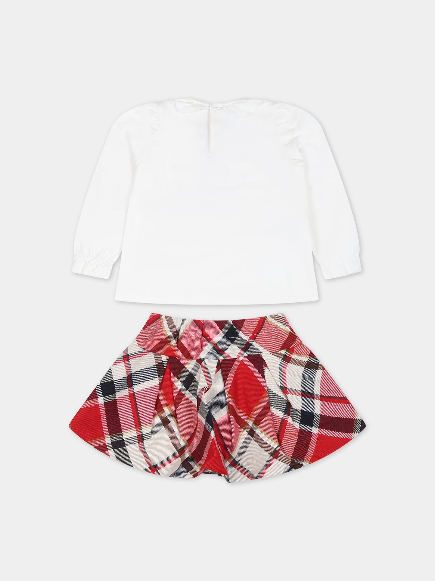 Completo bianco per neonata con stampa orso,Mayoral,2995 063