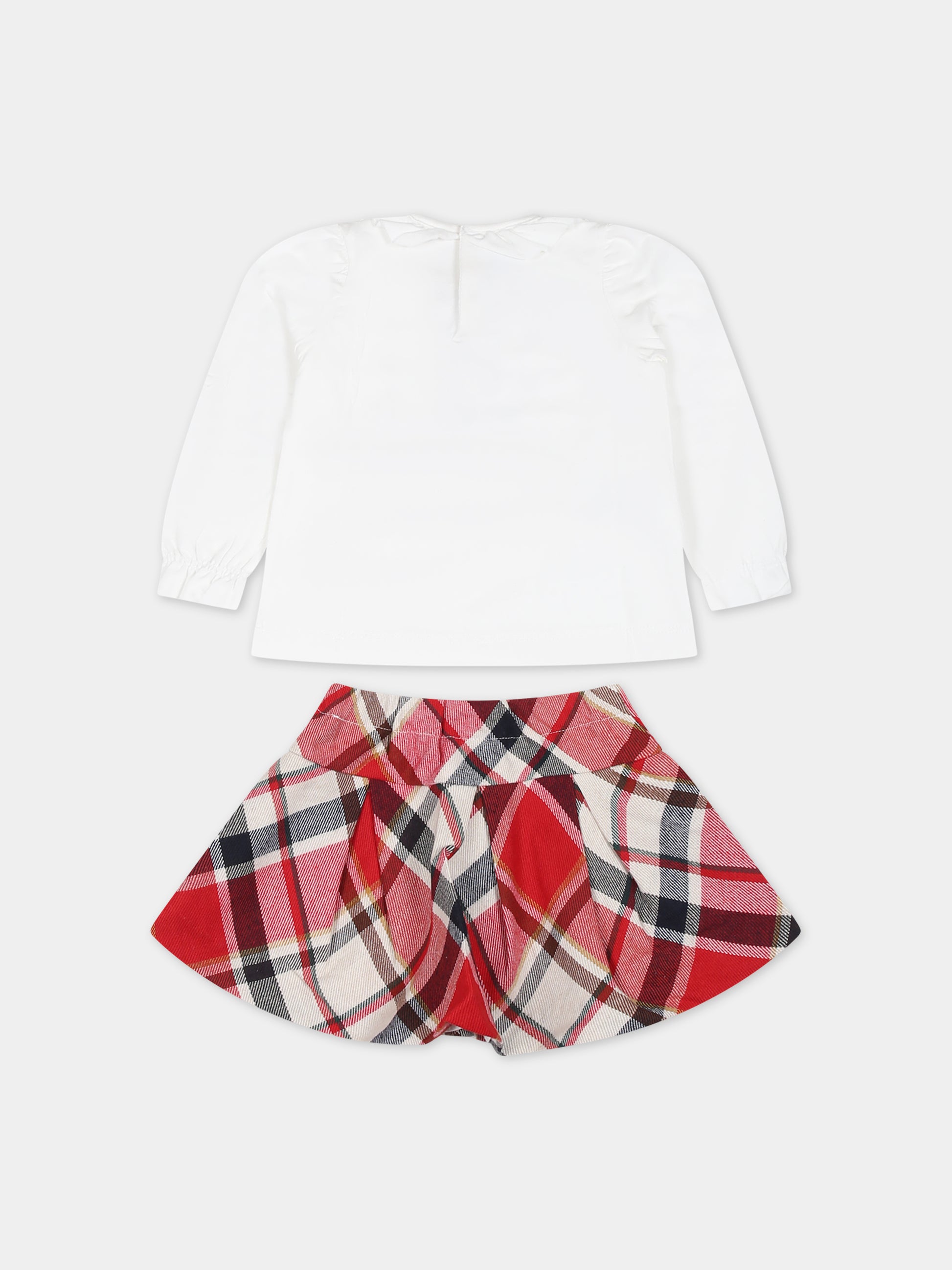 Completo bianco per neonata con stampa orso,Mayoral,2995 063