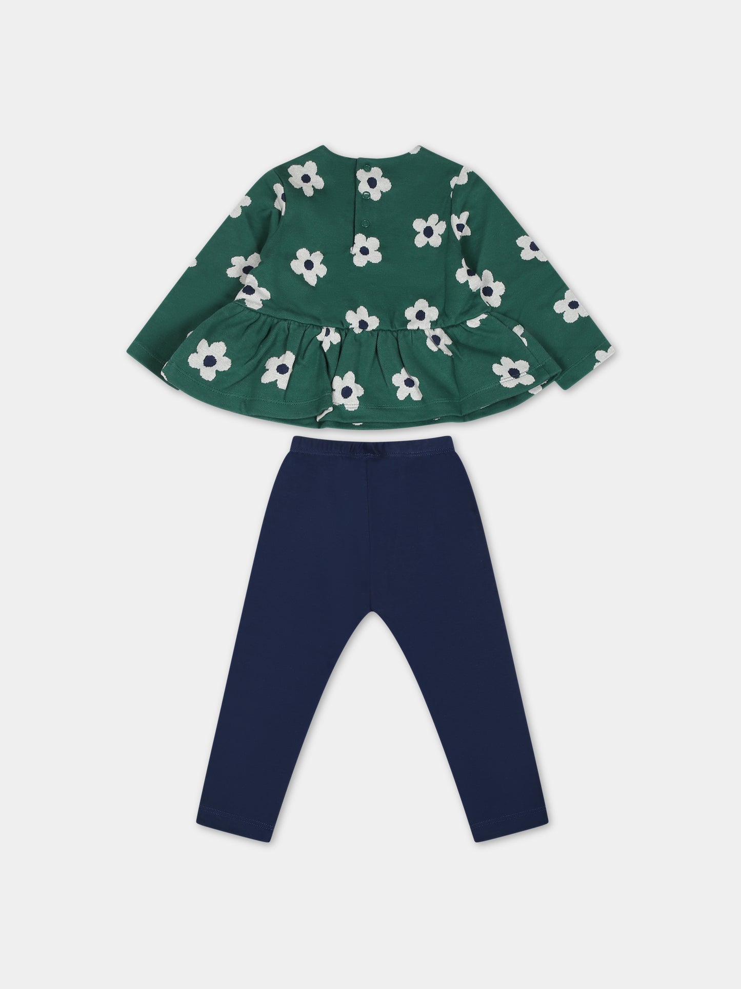 Completo verde per neonata con stampa fiori,Mayoral,2769 011
