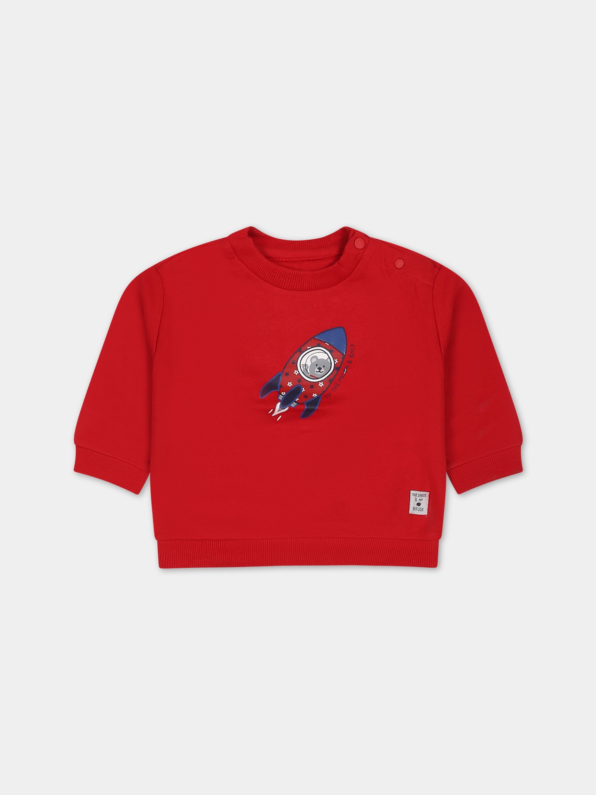 Completo rosso per neonato con stampa orso,Mayoral,2872 050