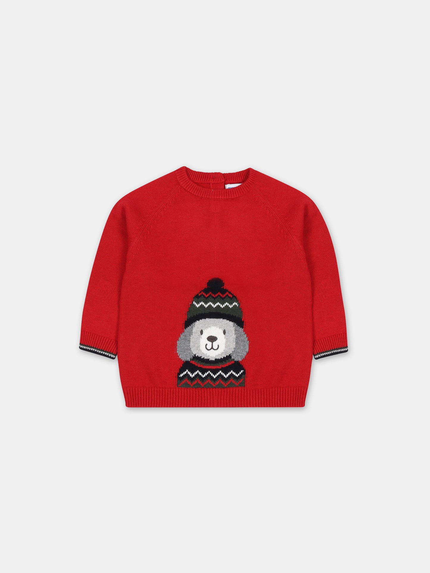 Maglione rosso per neonato con cane,Mayoral,2316 060