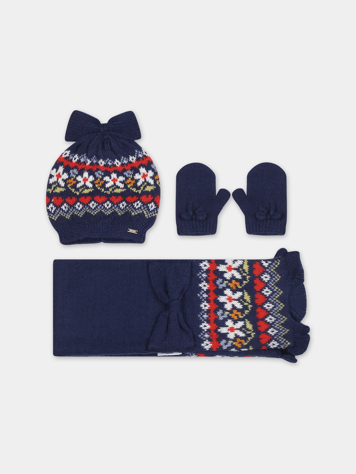 Set blu per neonata con motivo jacquard,Mayoral,10536 086