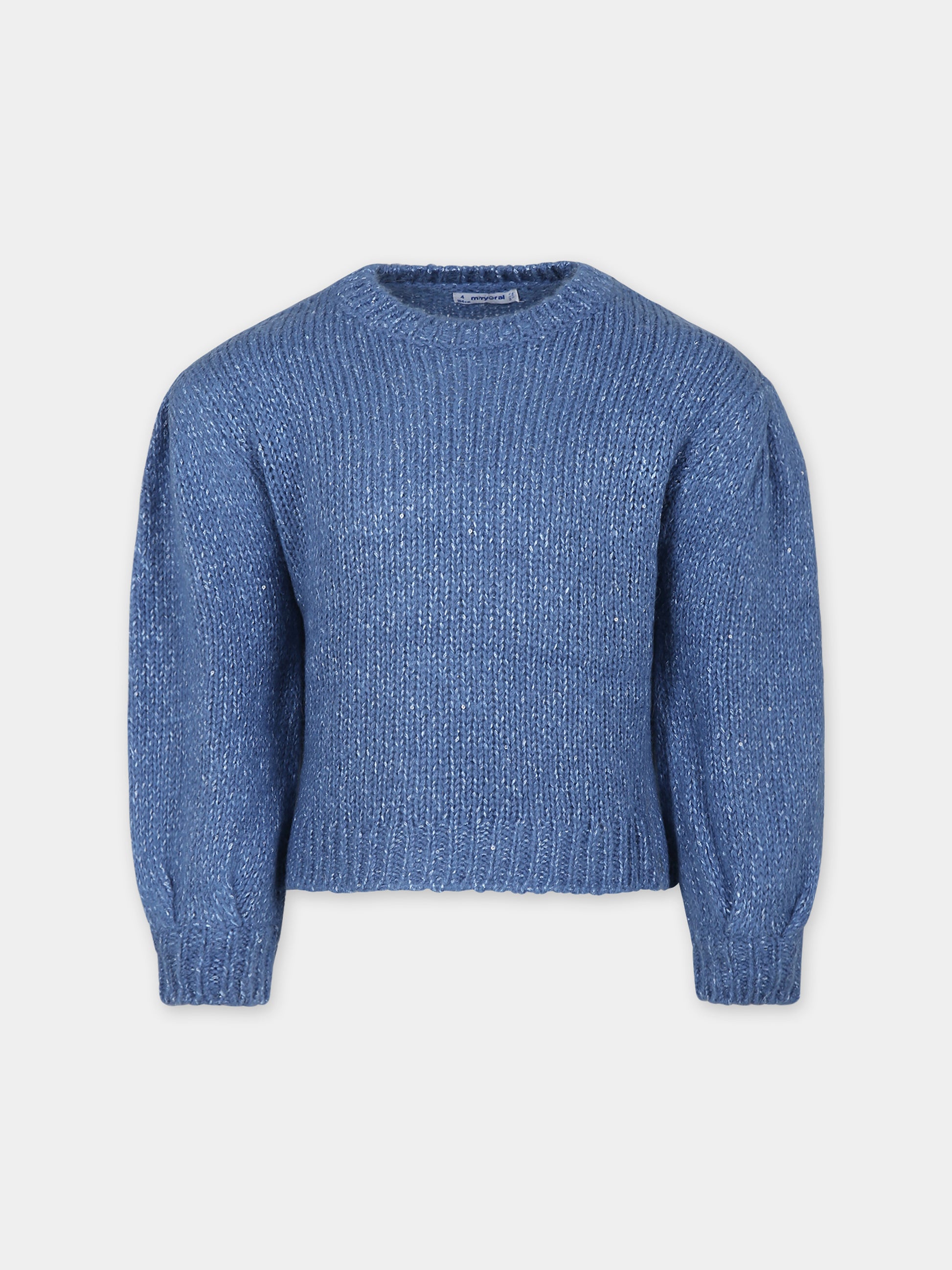 Maglione azzurro per bambina,Mayoral,4302 073