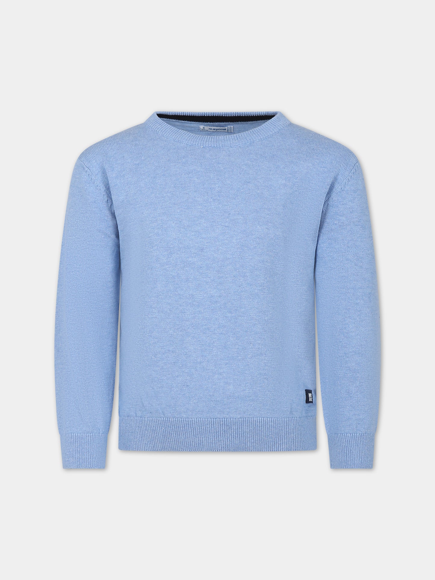 Maglione celeste per bambino con logo,Mayoral,323 078