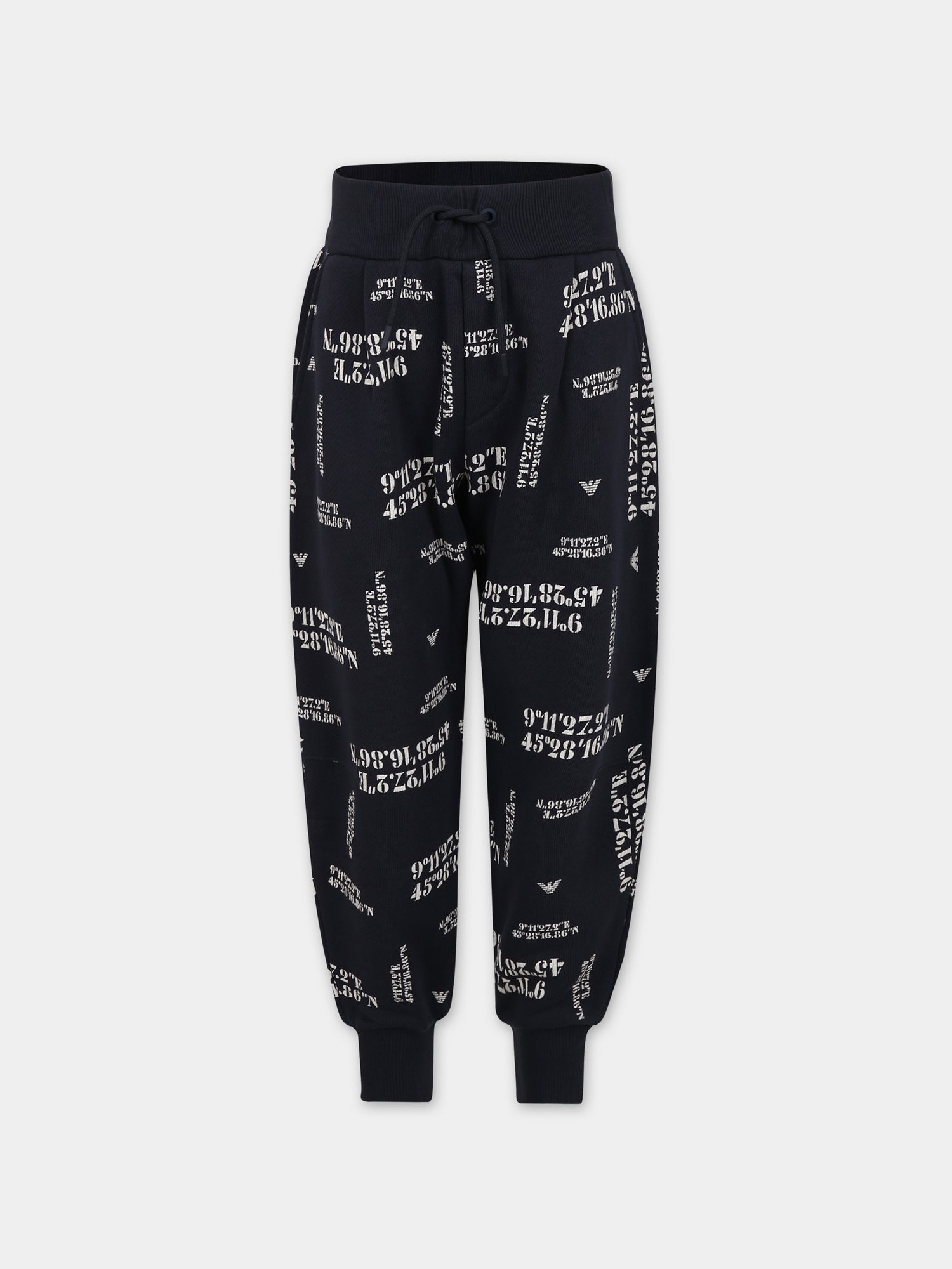 Pantaloni blu per bambino con aquilotto,Armani Junior,6R4P8K 2JGCZ F9L1