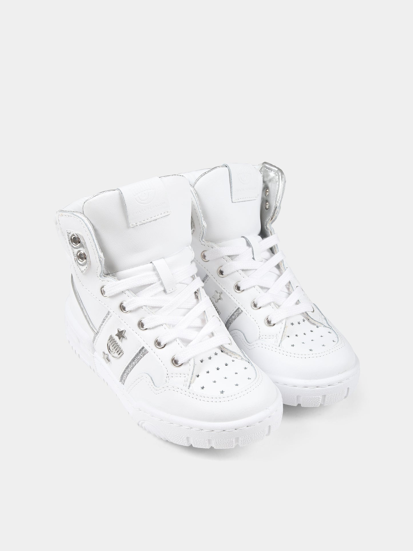 Sneakers bianche per bambina con eyestar,Chiara Ferragni Collection,CFB237 009 K