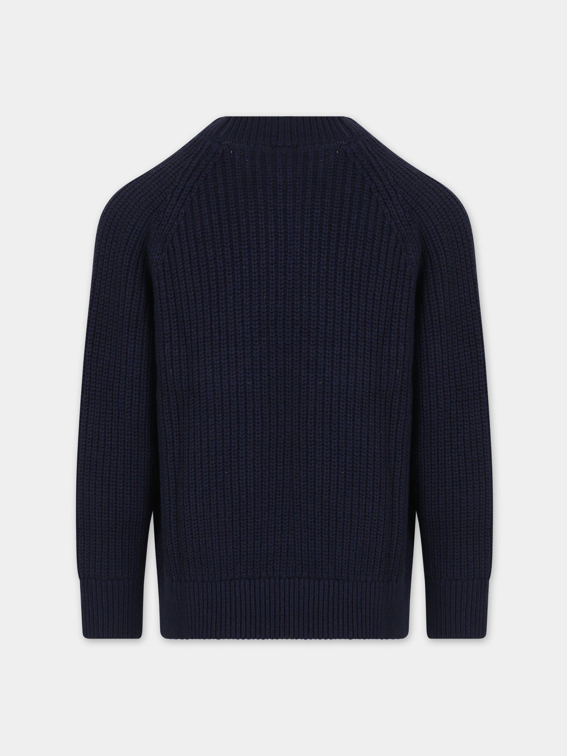 Maglione blu per bambino con logo,Petit Bateau,A0830 01