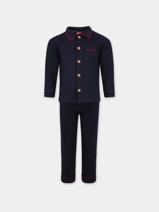 Pigiama blu per bambino con logo,Petit Bateau,A082A 03